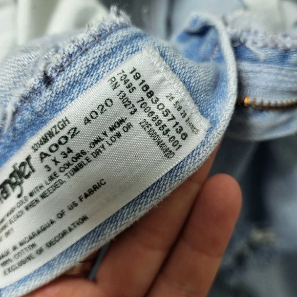 Wrangler 3x34 Distressed Women’s High Rise Straight Jeans 100% Cotton Tall Fit - Picture 7 of 7